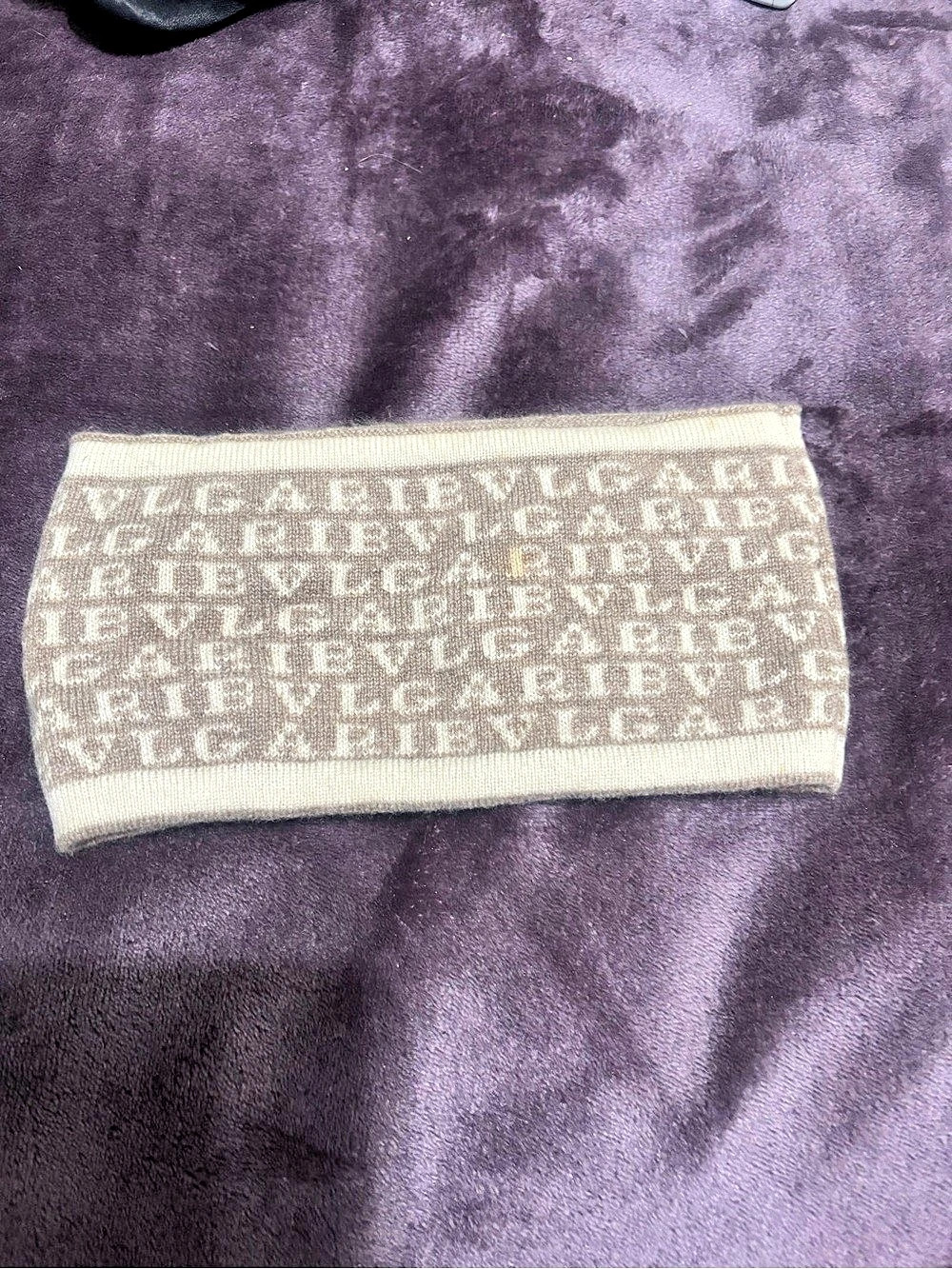 BVLGARI Cashmere head and ear warmer 60 in Brown & Cream Like New